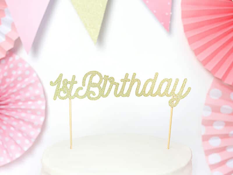 Topo de Bolo 1º Aniversário Dourado Topo de Bolo 1º Aniversário Dourado