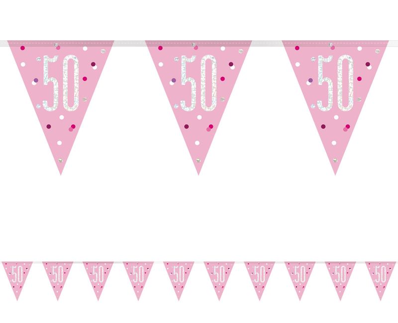 Bandeirolas 50 Anos Rosa Claro Bandeirolas 50 Anos Rosa Claro