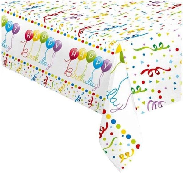 Toalha de Mesa Happy Birthday Serpentinas Toalha de Mesa Happy Birthday Serpentinas