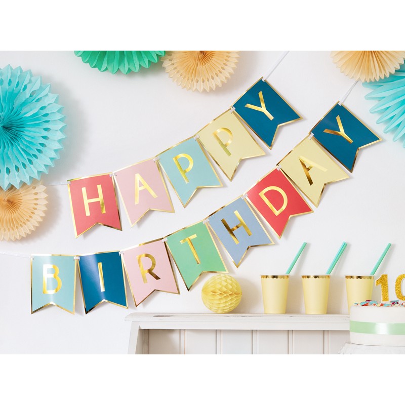 Faixa Happy Birthday Colorida Faixa Happy Birthday Colorida