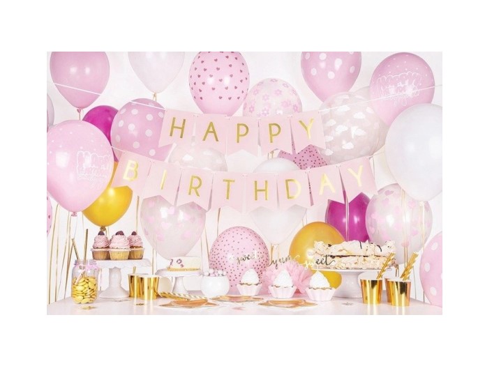 Faixa Happy Birthday Rosa e Dourado Faixa Happy Birthday Rosa e Dourado