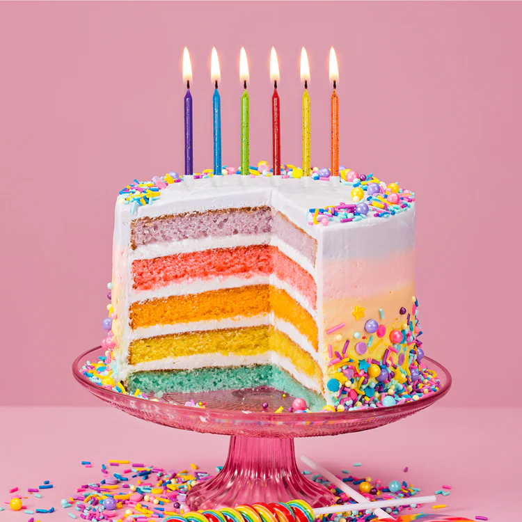 Velas Glitter Rainbow Velas Glitter Rainbow