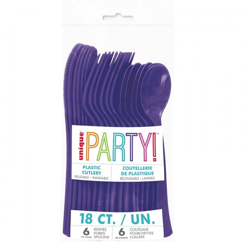 Talheres Roxo - 18 Unidades Talheres Roxo - 18 Unidades