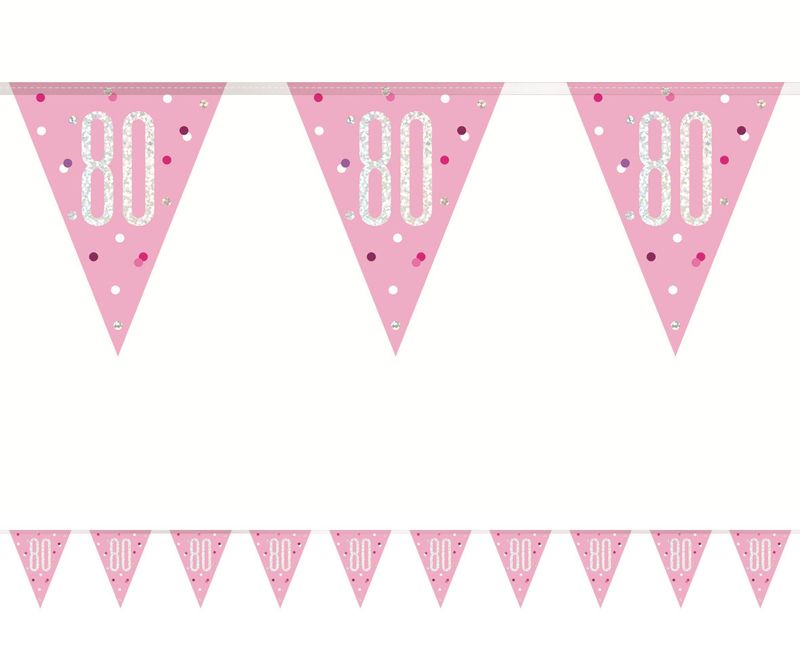 Bandeirolas 80 Anos Rosa Claro Bandeirolas 80 Anos Rosa Claro