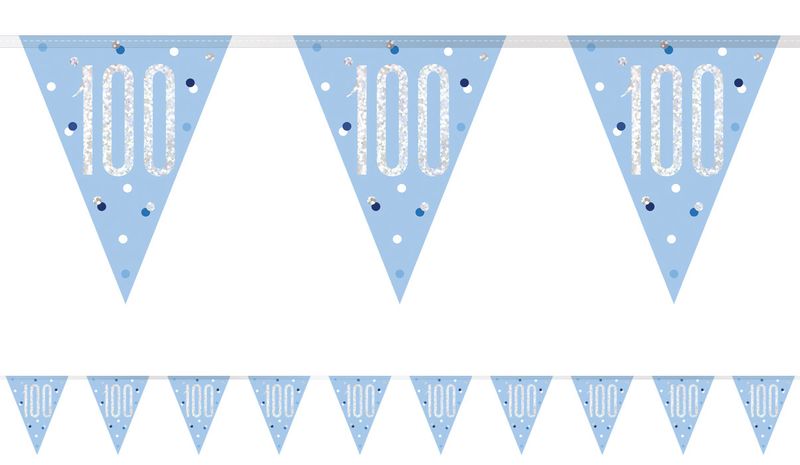 Bandeirolas 100 Anos Azul Claro Bandeirolas 100 Anos Azul Claro
