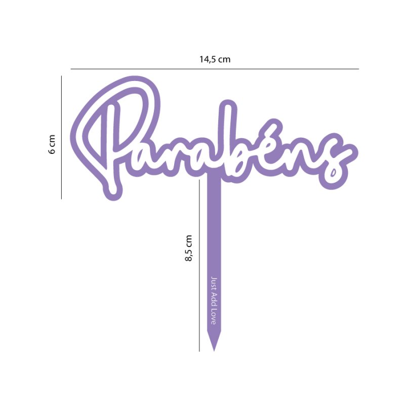 Topo de Bolo Parabéns Violeta Topo de Bolo Parabéns Violeta