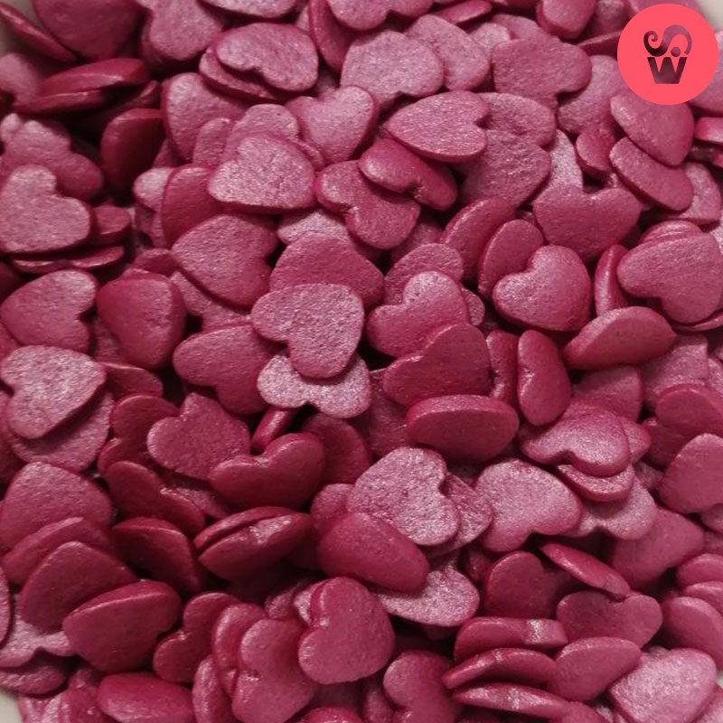 Sprinkles Corações Médios Rosa Escuro - 55g