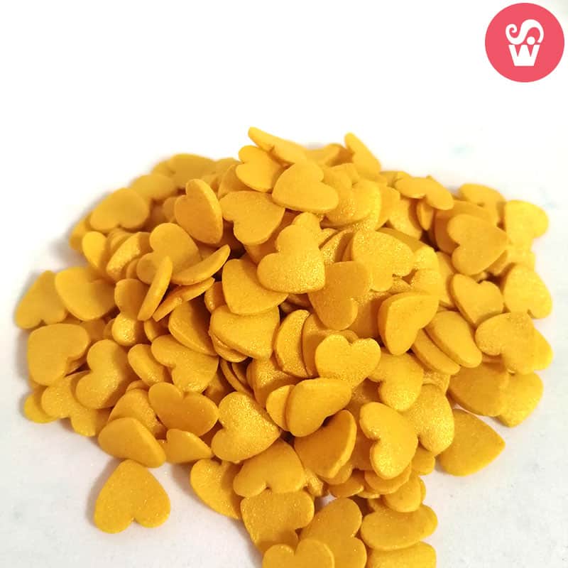 Sprinkles Corações Médios Dourado - 55g