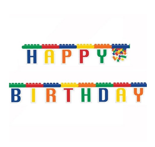 Faixa Happy Birthday Lego