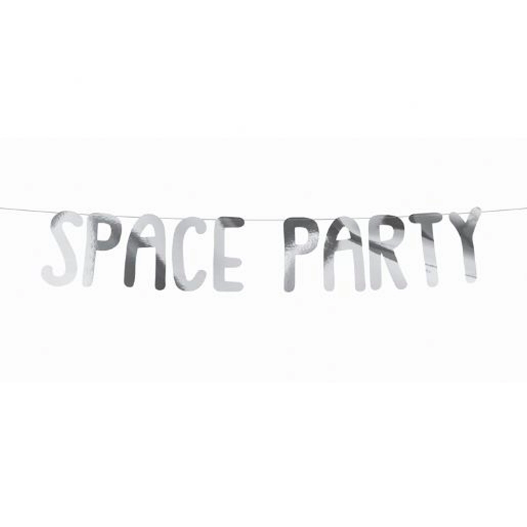 Banner Space Party Prateado