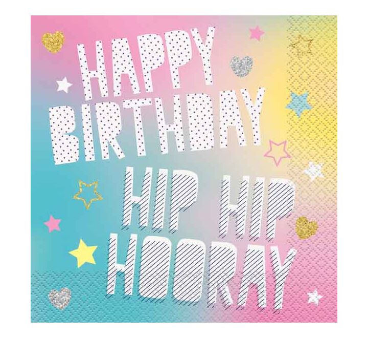 Guardanapos Happy Birthday Cores Pastel