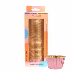 Formas Cupcake Rosa e Dourado