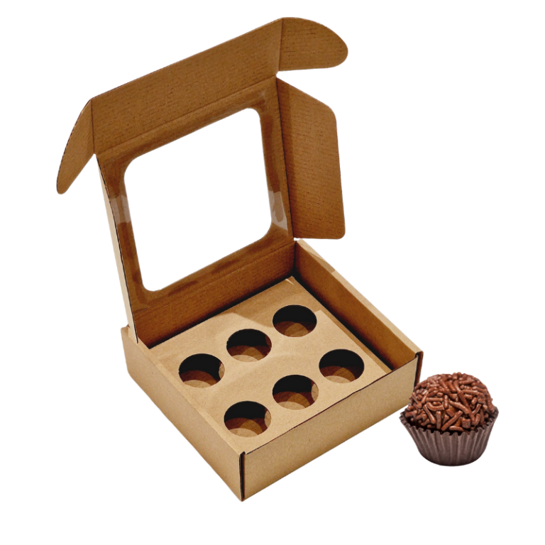 Caixas 6 Brigadeiros Kraft Com Janela - 10 Unidades Caixas 6 Brigadeiros Kraft Com Janela - 10 Unidades