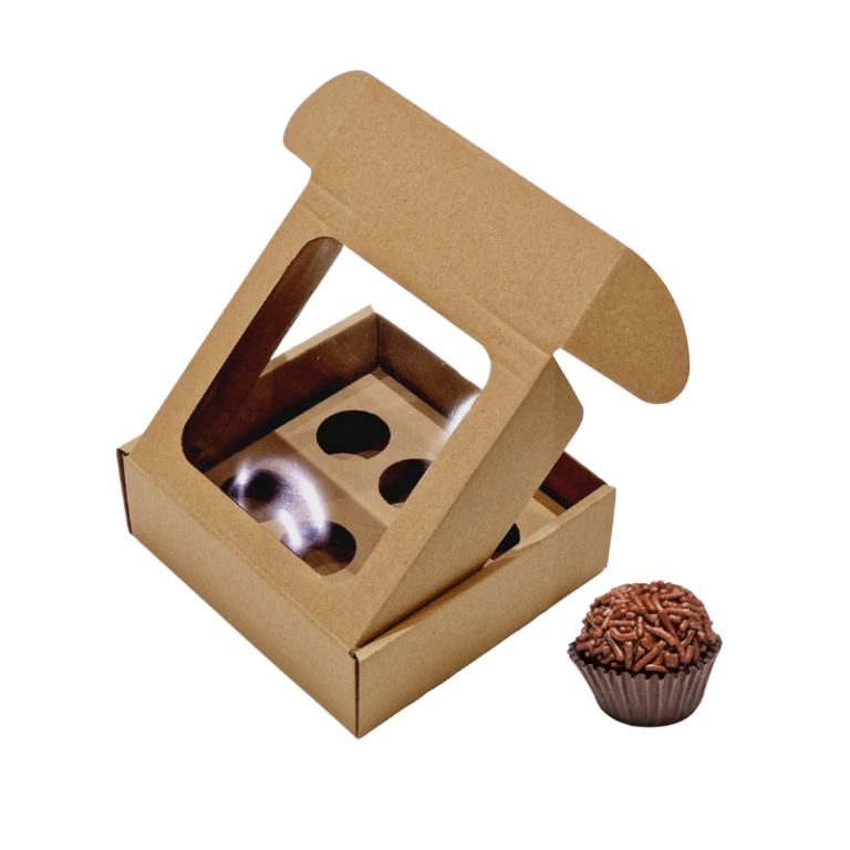 Caixas 6 Brigadeiros Kraft Com Janela - 10 Unidades Caixas 6 Brigadeiros Kraft Com Janela - 10 Unidades