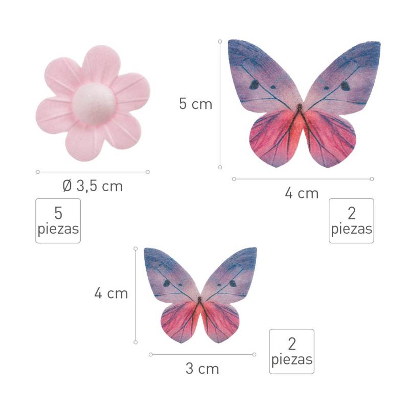 Mix Borboletas e Flores - 9 Unidades Mix Borboletas e Flores - 9 Unidades