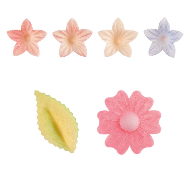 Mix Folhas e Flores Pastel - 35 Unidades
