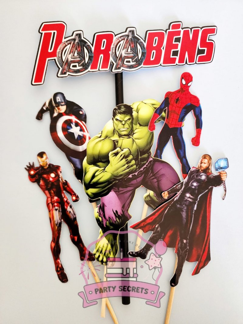 Topo de Bolo Avengers
