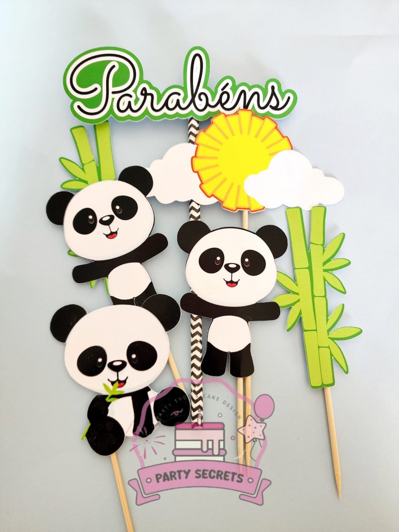 Topo de Bolo Panda