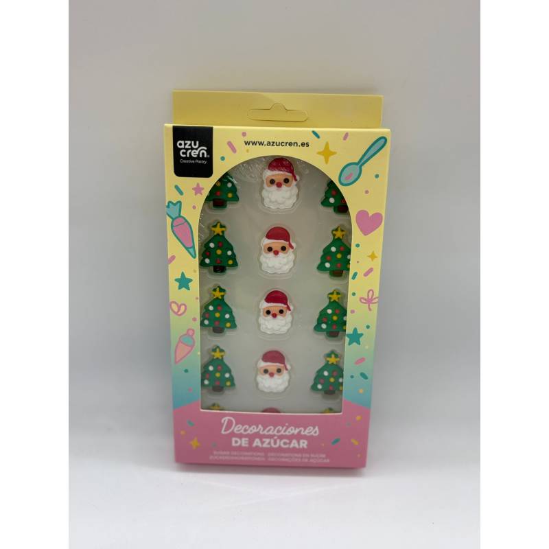 Decorações em Açúcar Árvore e Pai Natal