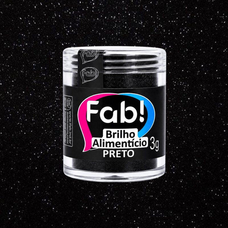 Glitter Comestível Preto FAB 3g