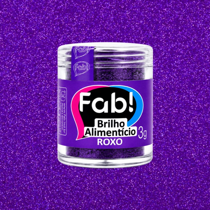 Glitter Comestível Roxo FAB 3g