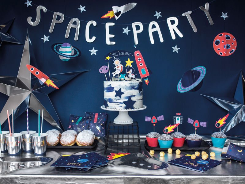 Banner Space Party Prateado Banner Space Party Prateado