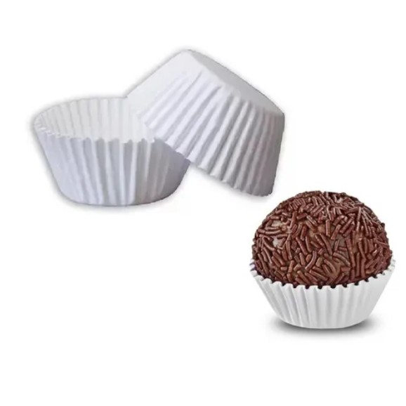Forminhas de Brigadeiro Branco - 100 Unidades Forminhas de Brigadeiro Branco - 100 Unidades